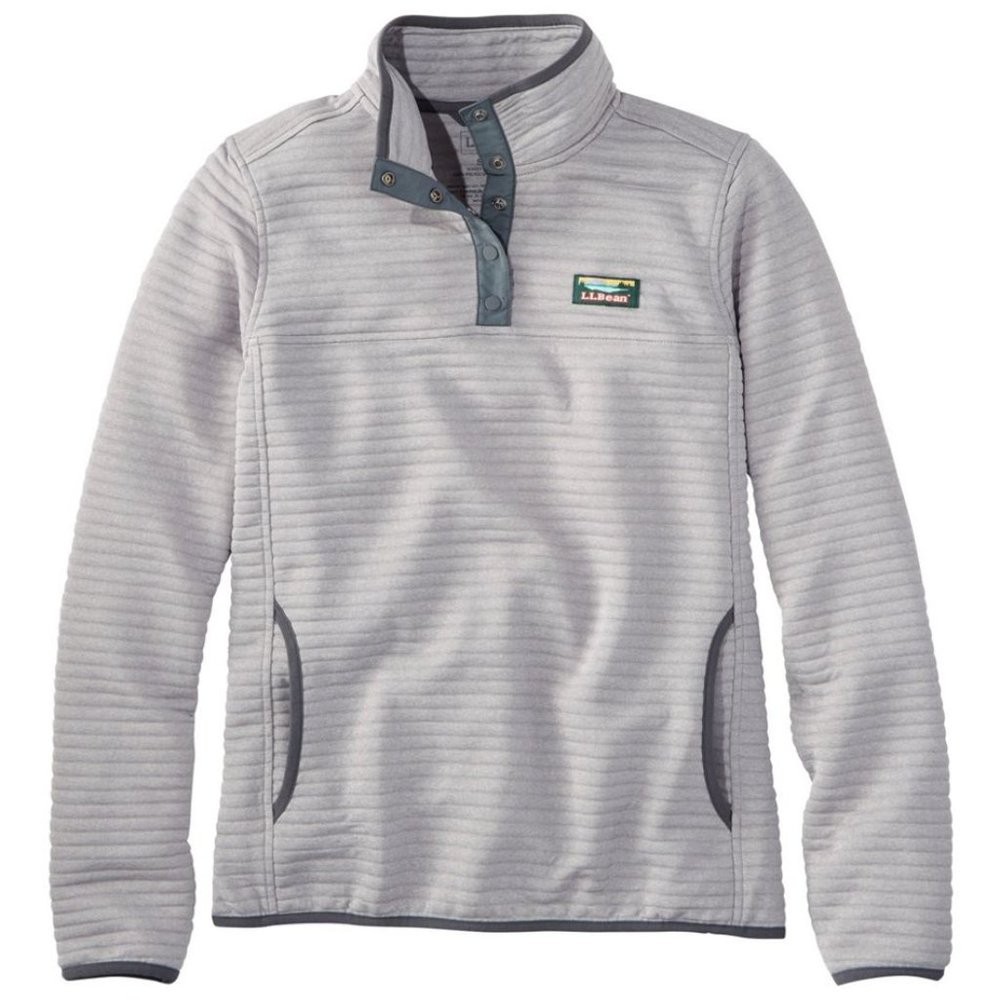 L.L. Bean Grey Airlight Knit Pullover with pockets - medium